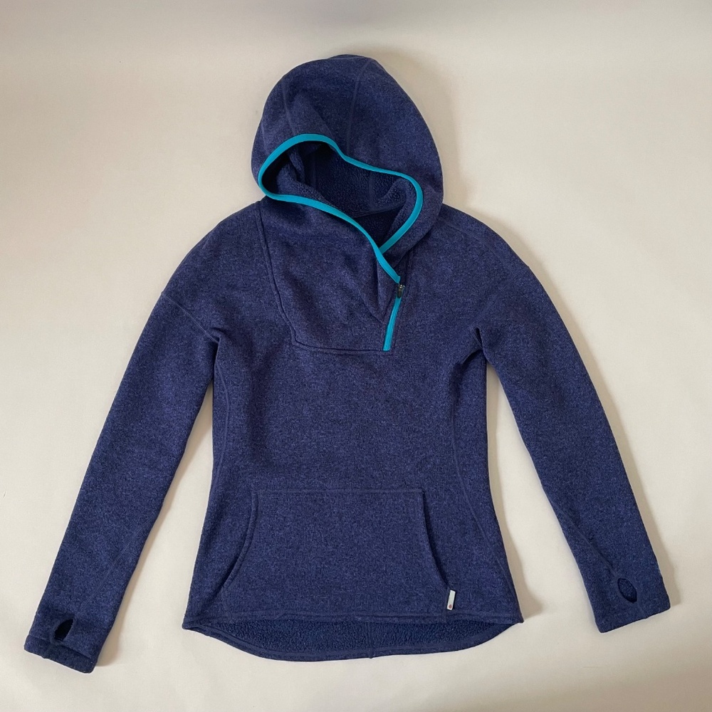 Stio Blue Fleece Hoodie Women’s Small, Pullover Outdoor Gorpcore Jacket - Picture 3 of 10